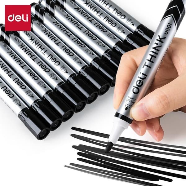 Rund whiteboardmarker 2,0 mm sort (12 stk.)