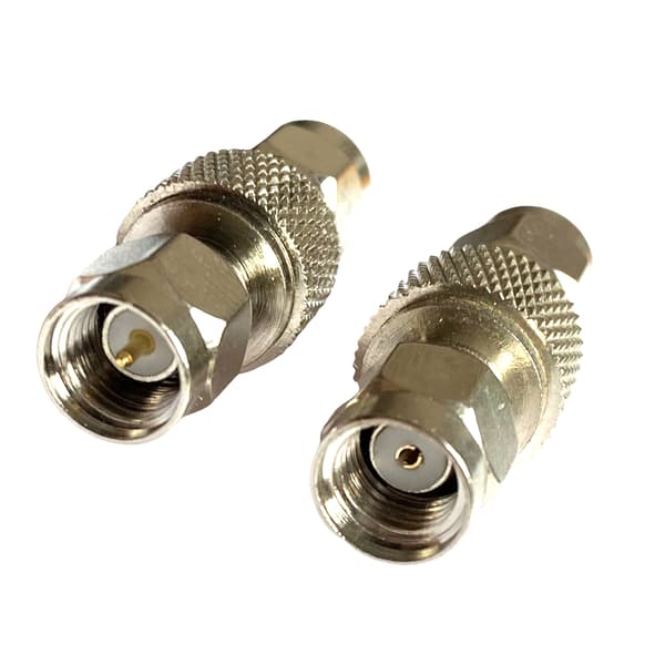 Adapter SMA-stik / SMA-RP-stik forkromet