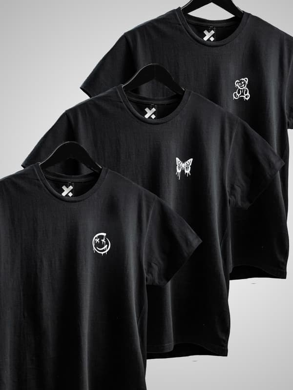 Sæt med 3 herre Black Point X Mini Graph T-shirts, large