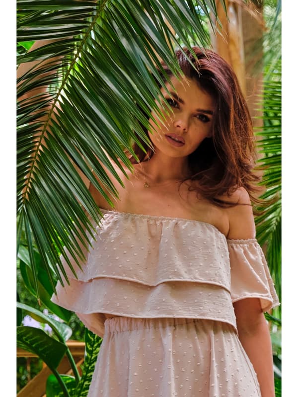 Sommer, luftig, spansk bluse, beige L/XL