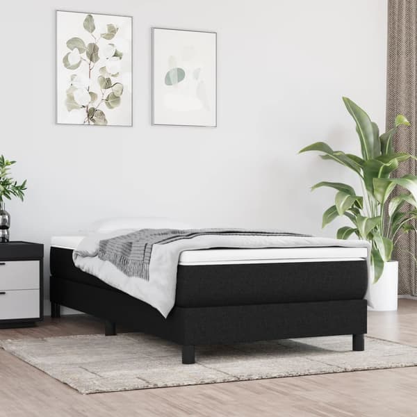 vidaXL sengestel uden madras sort 90x190 cm stof