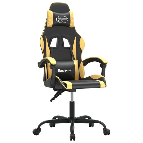 vidaXL gamingstol, sort og guld, kunstlæder