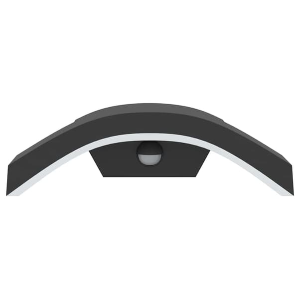 vidaXL LED udendørs væglamper med sensor, 2 stk., sort, aluminium