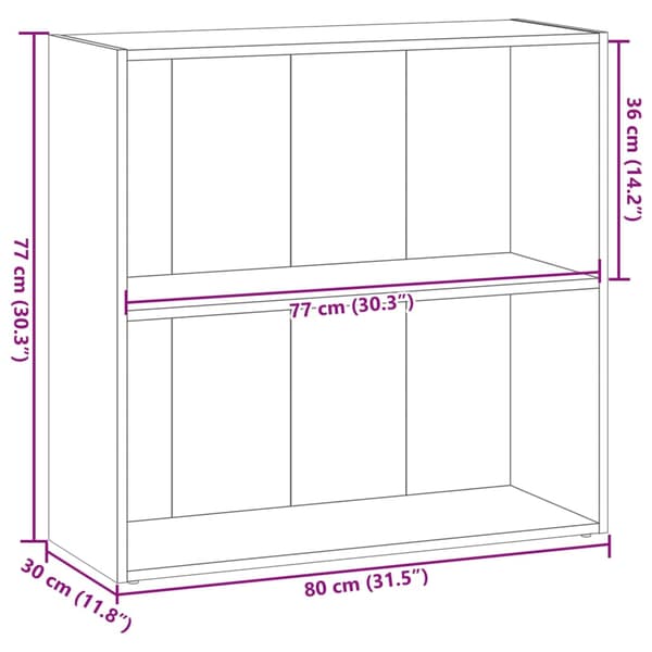 vidaXL bogreol røget eg 80x30x77 cm