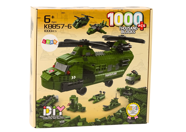 Militärhelikopterset Militärgrönt 1000 bitar