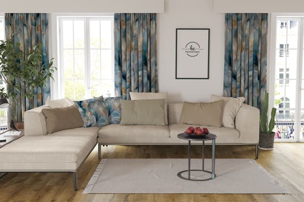 Gardin med snørehuller, print 465