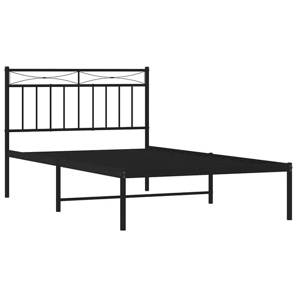 vidaXL metalsengestel med hovedgærde sort 100x200 cm