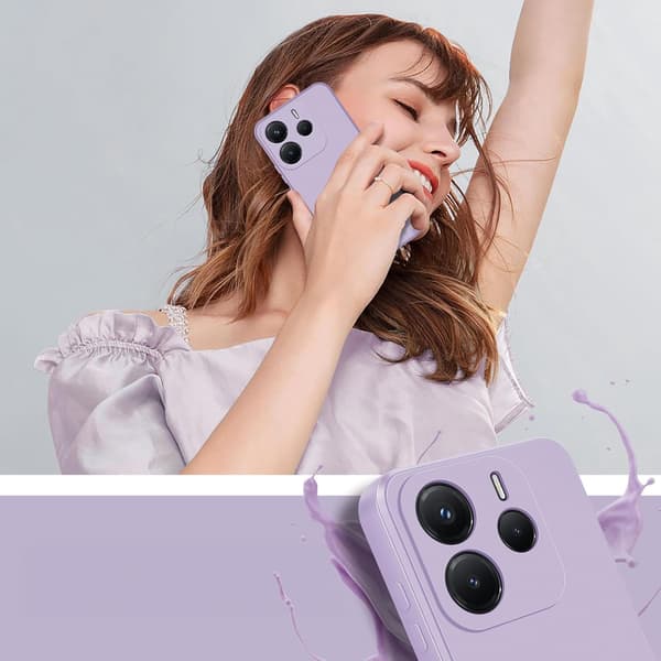 Etui til Xiaomi Redmi Note 14 4G, Silikone Lite, lilla