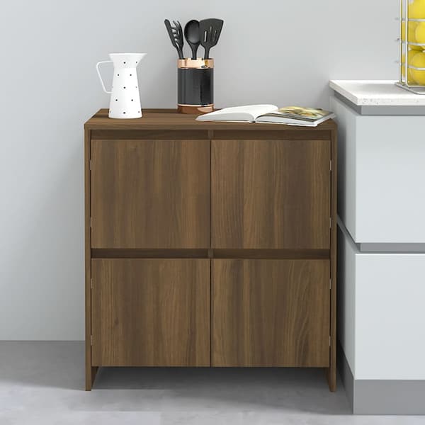 vidaXL skab brunt egetræ 70x41x75 cm træbaseret materiale