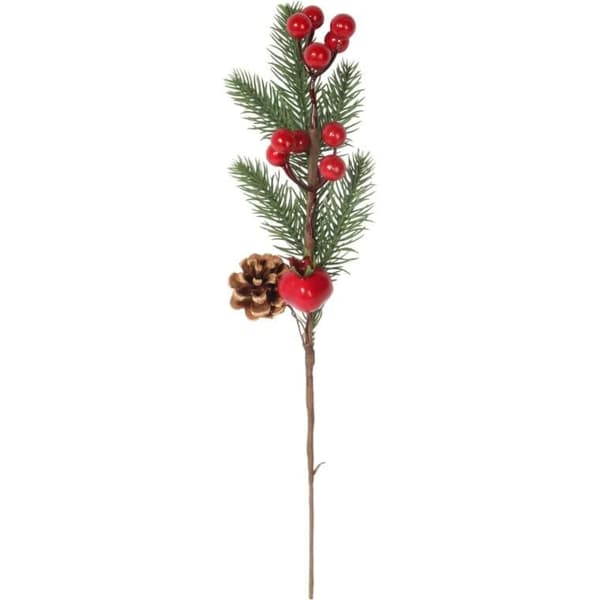 VÅRKVIST med SNÖTÄCKT ASK, 34 CM, röd
