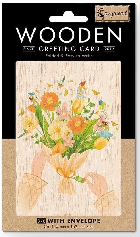 C6 trækort + kuvert Blomsterbuket