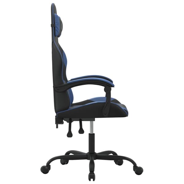 vidaXL gamingstol, sort og blå, kunstlæder