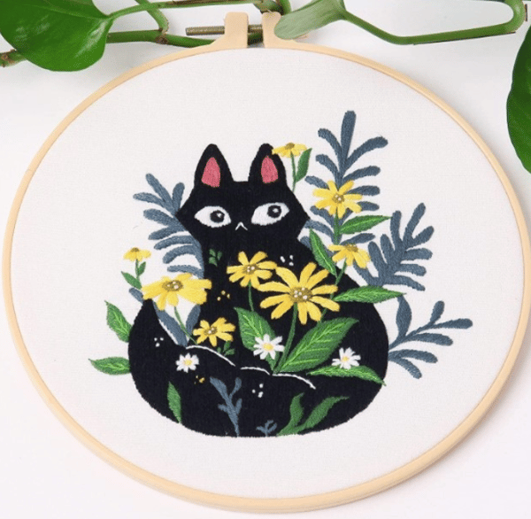 Broderikit med 3 ringar för katter [D-ZH4]