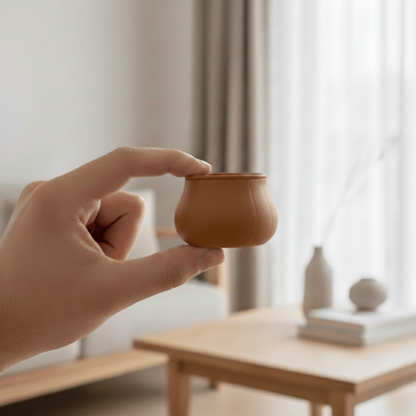 Brun dekorativ potte til krydderurter, moderne design