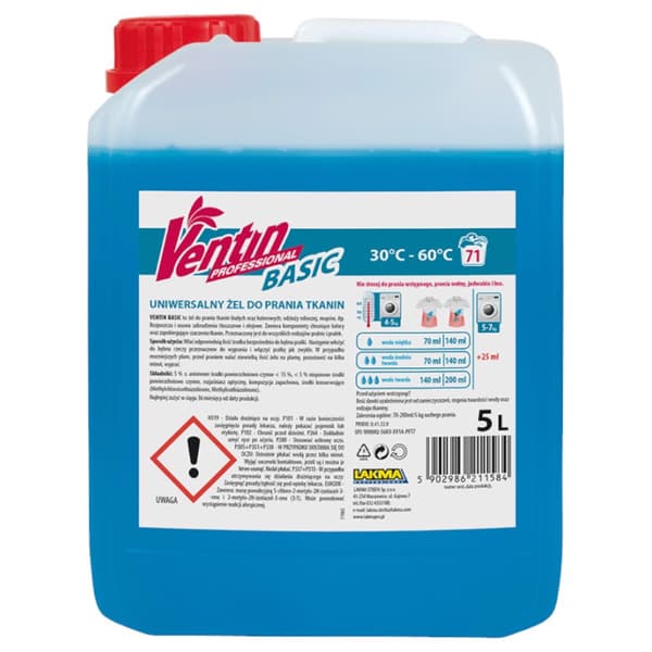 Ventin Basic Lakma 5L Universal Tekstilvaskegel