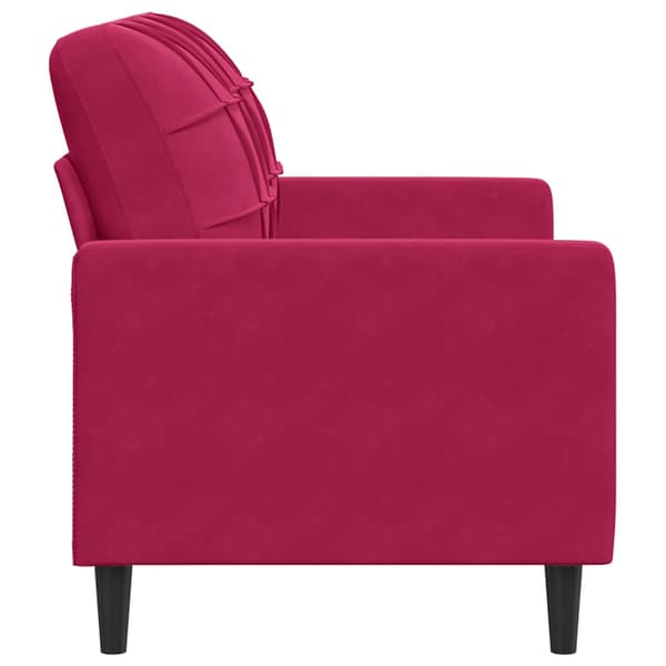 vidaXL 2-sitssoffa vinröd 120 cm klädd i sammet