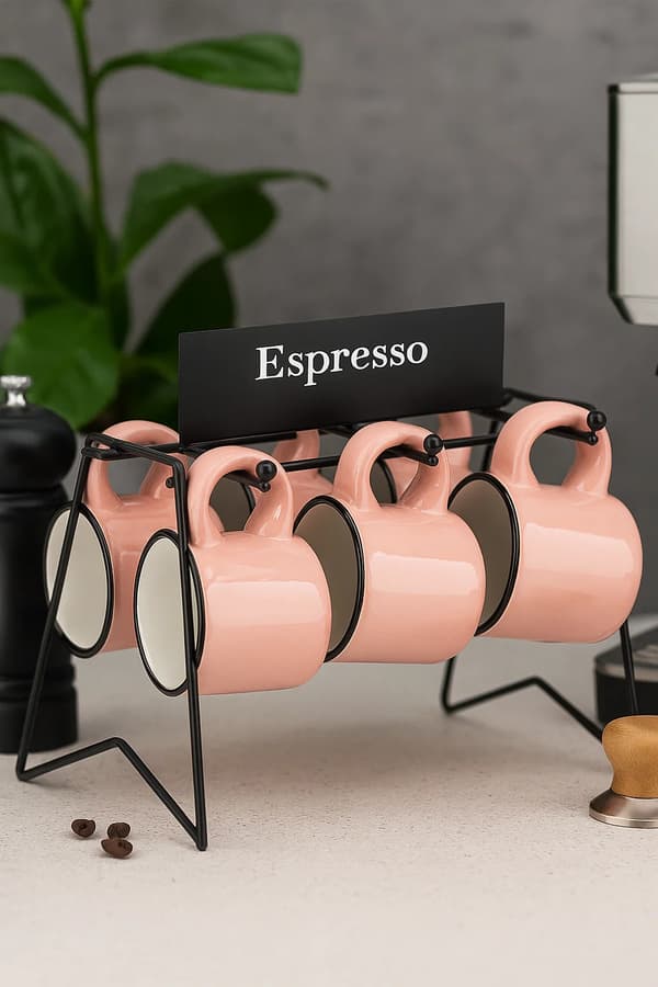 Set med 100 ml rosa espressokoppar