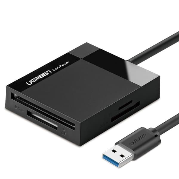 SD / micro SD / CF / MS hukommelseskortlæser USB 3.0 stik - sort