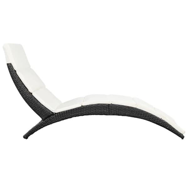 vidaXL foldbar haveliggestol med hynde, polyrattan, sort