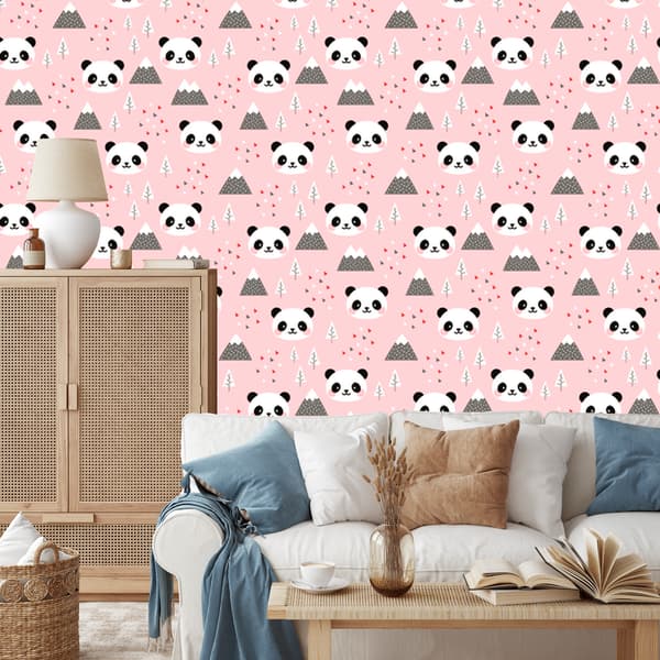 Panda tapet til stue og soveværelse 50x1000 cm