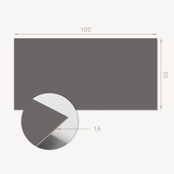 Vinyl vægpanel til moderne indretning 100x50 cm grå farve