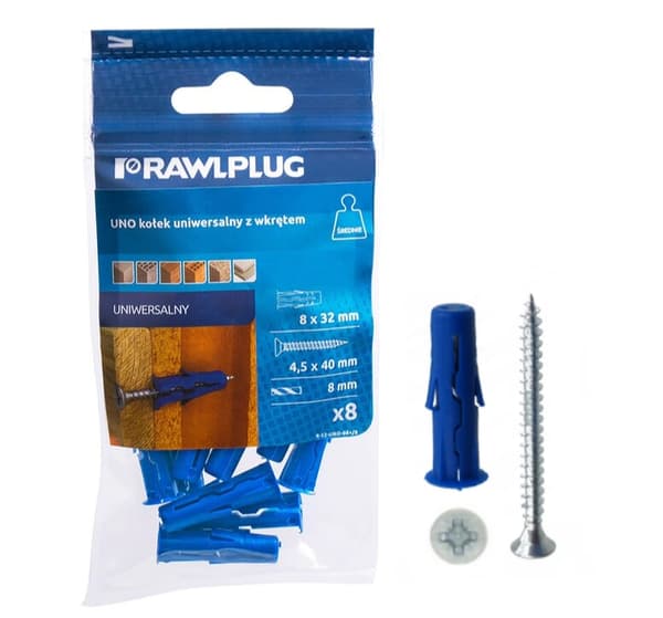 RAWLPLUG UNO Yleistulppa ruuvilla FI 8mm 8S