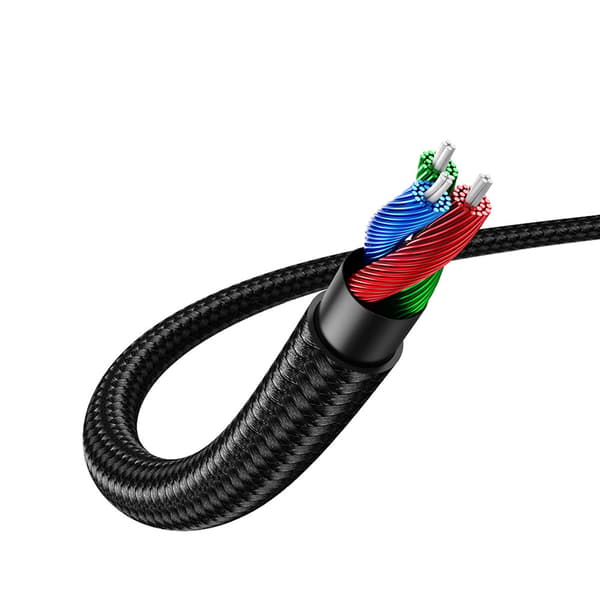 Vinklet AUX-lydkabel til side 2x Mini Jack 3,5 mm 1 m blå