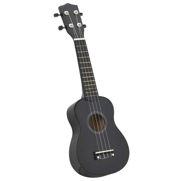 vidaXL Sopranukulele med etui til børn, sort, 21"