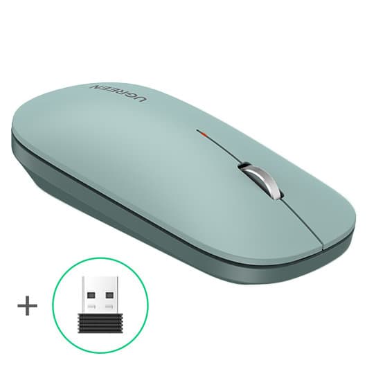 Praktisk trådløs mus til computer, USB, grøn