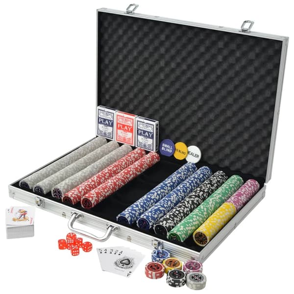 vidaXL Pokerset 1000 laserchips aluminium