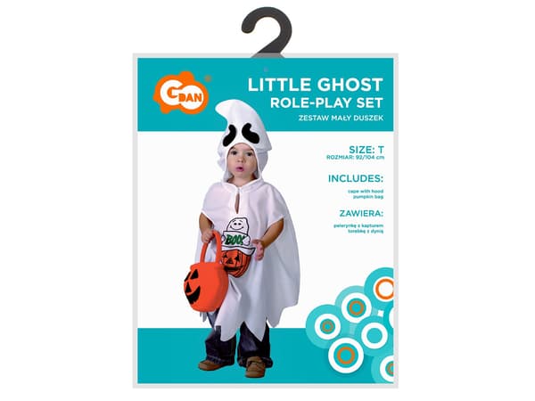 Lille spøgelse karnevalskostume 92/104 cm Halloween