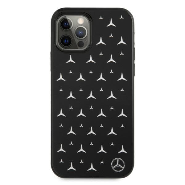 Mercedes Sølv Stjerne Mønster Etui til iPhone 12 Pro Max, Sort