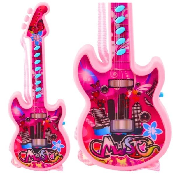 Lyserød elektrisk guitar 29 cm