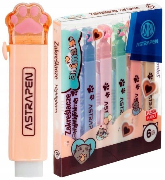ASTRAPEN ANIMALS CHOCO potemarkere - 6 stk.