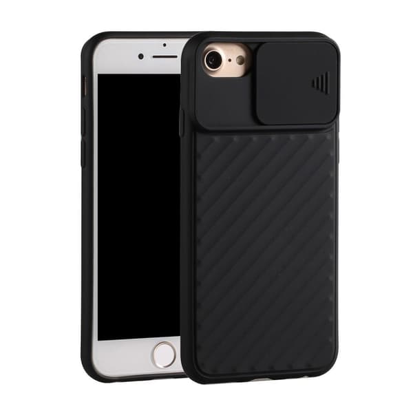 Blødt TPU CamShield-cover til SE 2020/8/7/6/6S 4.7 - Sort