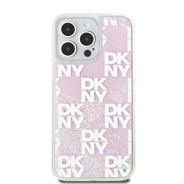 DKNY Liquid Glitter Multilogo-cover til iPhone 15 Pro Max, lyserød