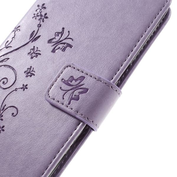 Flip-etui til Samsung Galaxy J5 2016, Butterfly, lilla