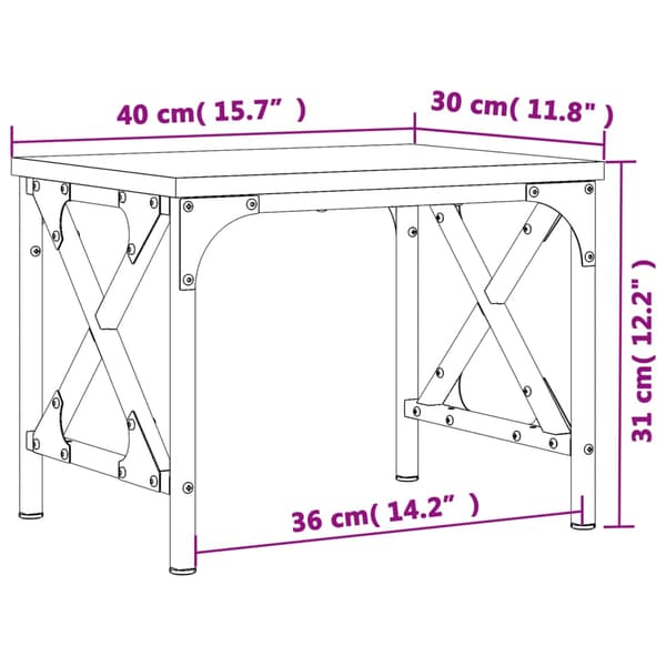 vidaXL printerstativ, Sonoma eg, 40x30x31 cm