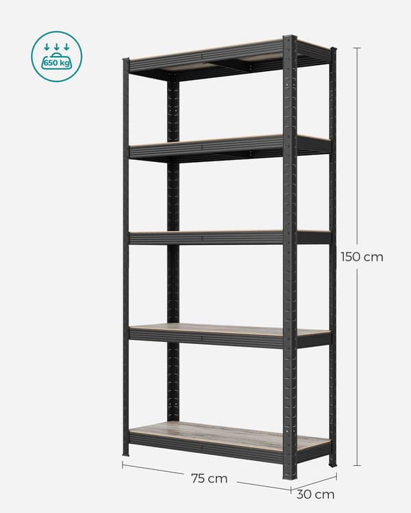 Förvaringsställ med 5 hyllor