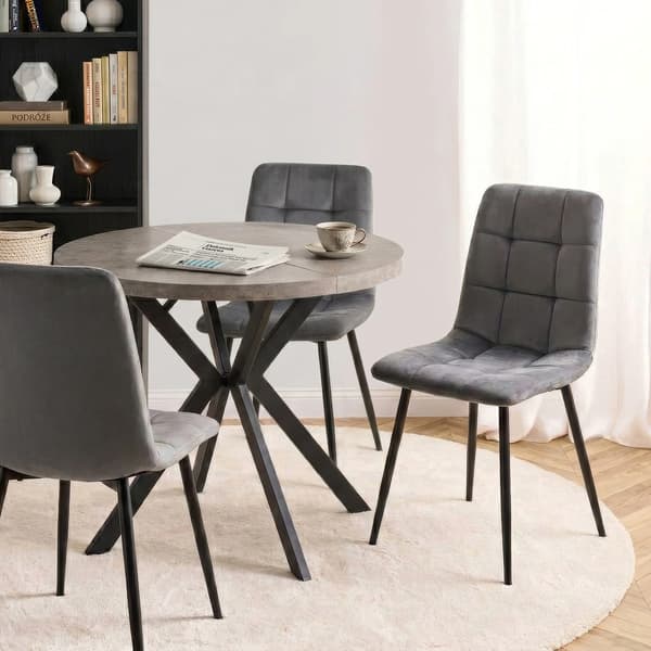 PERU Polstret Spisestol Grå Velour Moderne Loft