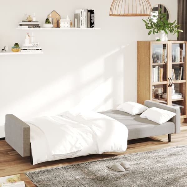 vidaXL 2-sitssoffa, ljusgrå, klädd i sammet