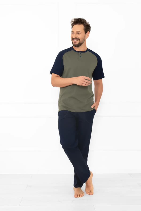 Aleksander herrpyjamas kortärmad, långbyxor L