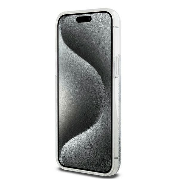 DKNY Liquid Glitter Big Logo-cover til iPhone 15 Pro Max, hvid