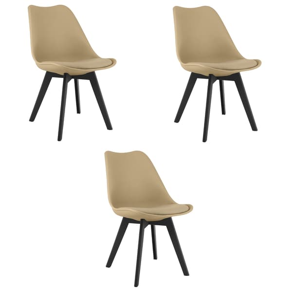 MARK stol - mørk beige / sorte ben x 3