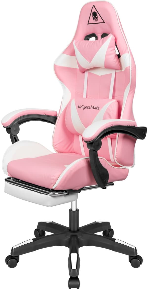 Kruger & Matz GX-150 Vit/Rosa Gamingstol