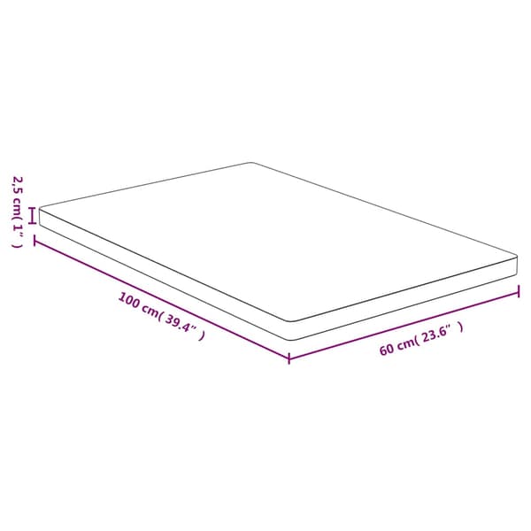 vidaXL Bordsskiva 60x100x2,5 cm bambu