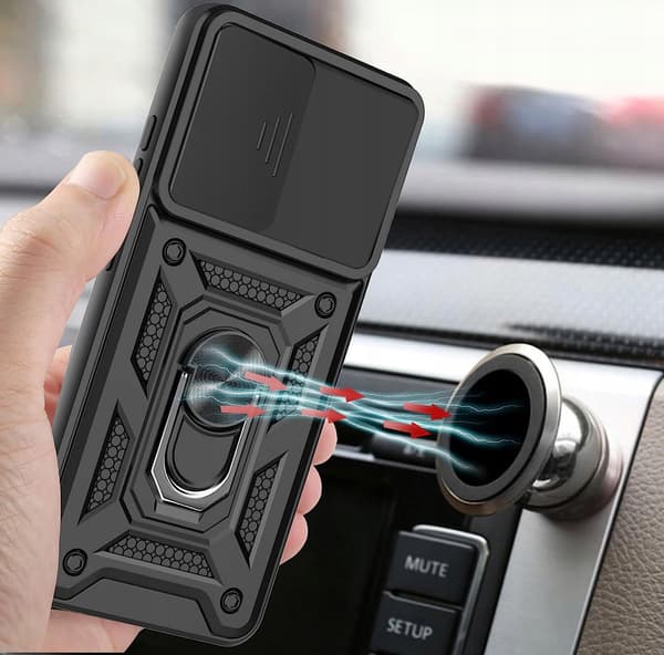 Etui til Samsung Galaxy S25 DEFENDER CAMERA ARMOR SLIDE RING + GLAS