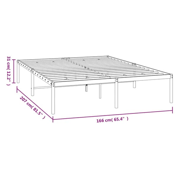 vidaXL metalsengestel sort 160x200 cm