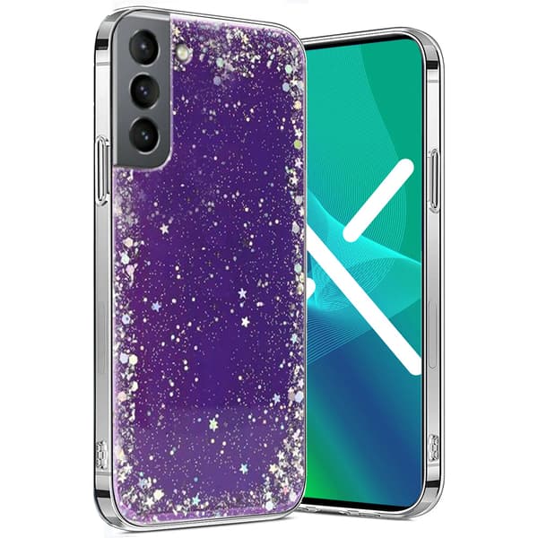 Glitter-cover til Samsung Galaxy S21+ Plus, lilla