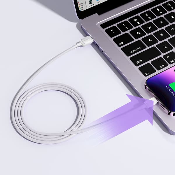 iPhone Lightning - USB 2.4A -kaapeli 1.2m valkoinen
